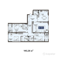 ЖК JM Towers — 4-ком 140,3 м² (от 79 948 200 тг)
