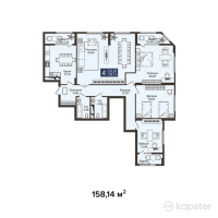 ЖК JM Towers — 4-ком 158,1 м² (от 90 139 800 тг)