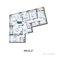 ЖК JM Towers — 5-ком 169,3 м² (от 96 512 400 тг)