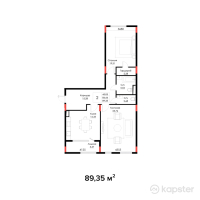 ЖК Brooklyn — 2-ком 89,4 м² (от 46 908 750 тг)