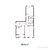 ЖК Brooklyn — 3-ком 89,4 м² (от 46 945 500 тг)