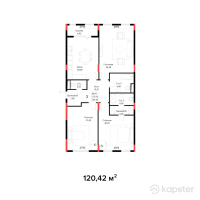 ЖК Brooklyn — 3-ком 120,4 м² (от 63 220 500 тг)