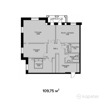 ЖК Французский квартал — 3-ком 109,8 м² (от 49 387 600 тг)