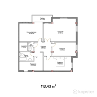 ЖК Французский квартал — 3-ком 113,4 м² (от 51 043 600 тг)