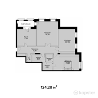 ЖК Французский квартал — 3-ком 124,3 м² (от 55 926 000 тг)