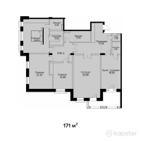 ЖК Французский квартал — 4-ком 171 м² (от 76 950 000 тг)