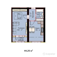 ЖК Arnau — 1-ком 44,3 м² (от 11 726 250 тг)