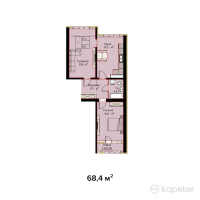 ЖК Arnau — 2-ком 68,4 м² (от 18 126 000 тг)