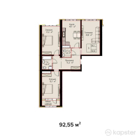 ЖК Arnau — 3-ком 92,6 м² (от 24 525 750 тг)