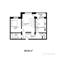 ЖК Английский квартал — 2-ком 68,6 м² (от 27 424 000 тг)