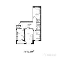 ЖК Английский квартал — 3-ком 107,9 м² (от 43 168 000 тг)