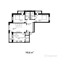 ЖК Английский квартал — 3-ком 115,6 м² (от 46 240 000 тг)