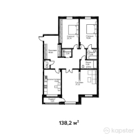 ЖК Английский квартал — 3-ком 138,2 м² (от 55 280 000 тг)