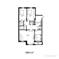 ЖК Английский квартал — 3-ком 138,4 м² (от 55 360 000 тг)