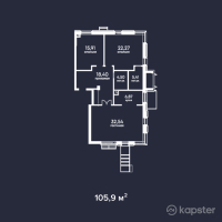 ЖК Keremet — 3-ком 105,9 м² (от 63 540 000 тг)