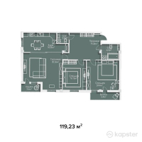 ЖК Guriev — 3-ком 119,2 м² (от 45 903 550 тг)
