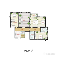 ЖК Elorda Residence — 4-ком 178,4 м² (от 78 513 600 тг)