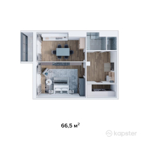 ЖК Riverside Residents — 1-ком 66,5 м² (от 25 935 000 тг)