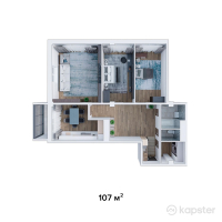 ЖК Riverside Residents — 3-ком 107 м² (от 41 730 000 тг)