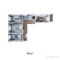 ЖК Riverside Residents — 3-ком 123 м² (от 47 970 000 тг)