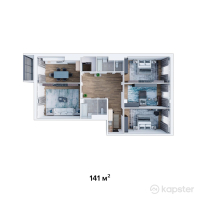 ЖК Riverside Residents — 4-ком 141 м² (от 54 990 000 тг)