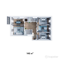 ЖК Riverside Residents — 4-ком 146 м² (от 56 940 000 тг)