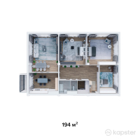 ЖК Riverside Residents — 4-ком 194 м² (от 75 660 000 тг)