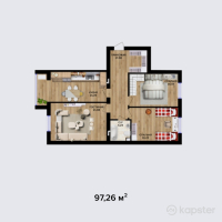 ЖК Aliya — 3-ком 97,3 м² (от 23 342 400 тг)