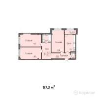 ЖК Sultan Beybarys — 3-ком 97,3 м² (от 37 947 000 тг)