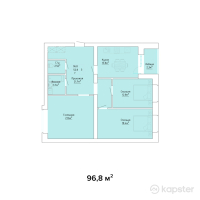 ЖК Sunqar — 3-ком 96,8 м² (от 22 748 000 тг)