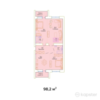 ЖК Sunqar — 3-ком 98,2 м² (от 23 077 000 тг)