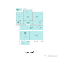 ЖК Sunqar — 4-ком 136,2 м² (от 32 007 000 тг)