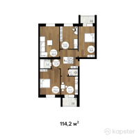 ЖК Жангали — 4-ком 114,2 м² (от 25 124 000 тг)