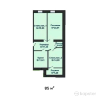 ЖК Green Park 2 — 3-ком 85 м² (от 18 700 000 тг)