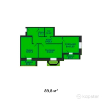 ЖК Green Park 2 — 2-ком 89,8 м² (от 19 756 000 тг)