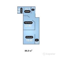 ЖК Ак Желкен — 2-ком 86,9 м² (от 22 594 000 тг)