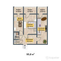 ЖК Ак Желкен — 2-ком 95,8 м² (от 24 908 000 тг)