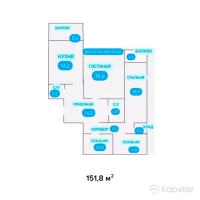 ЖК Ак Желкен — 4-ком 151,8 м² (от 39 468 000 тг)