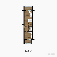 ЖК Zura — 1-ком 52,5 м² (от 15 225 000 тг)