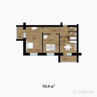 ЖК Zura — 2-ком 70,4 м² (от 20 416 000 тг)