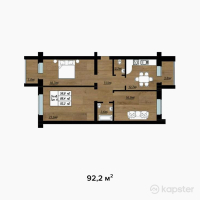 ЖК Zura — 3-ком 92,2 м² (от 26 738 000 тг)