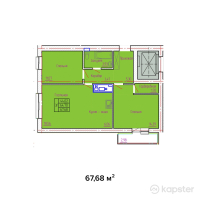 ЖК Emeralds — 3-ком 67,7 м² (от 27 072 000 тг)