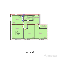 ЖК Emeralds — 3-ком 70,2 м² (от 28 092 000 тг)