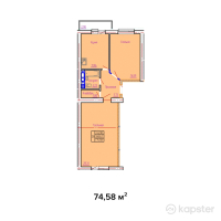 ЖК Emeralds — 2-ком 74,6 м² (от 29 832 000 тг)