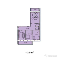 ЖК Чистое небо — 3-ком 113,9 м² (от 53 533 200 тг)