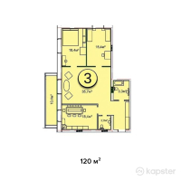 ЖК Чистое небо — 3-ком 120 м² (от 56 400 000 тг)