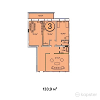 ЖК Чистое небо — 3-ком 133,9 м² (от 62 933 000 тг)