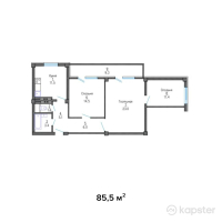ЖК Айымжан — 3-ком 85,5 м² (от 24 367 500 тг)