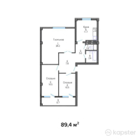 ЖК Айымжан — 3-ком 89,4 м² (от 34 419 000 тг)
