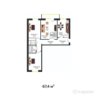 ЖК Avenue — 3-ком 67,4 м² (от 22 916 000 тг)